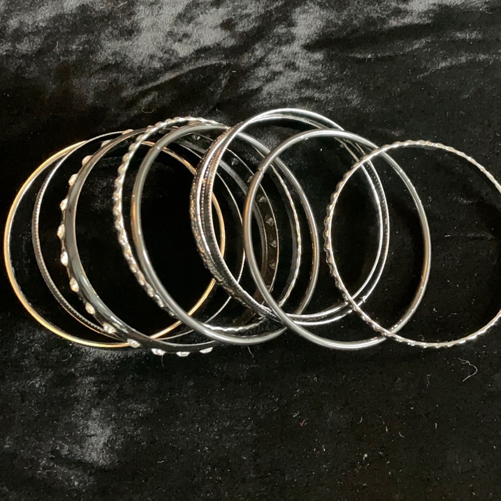 Stackable 9 Piece Bangle Bracelets